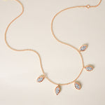 Vertical Marquise Stella Bezel Necklace Necklace ABN-186-MQ-V-LGD-3  - Abtin & Co.