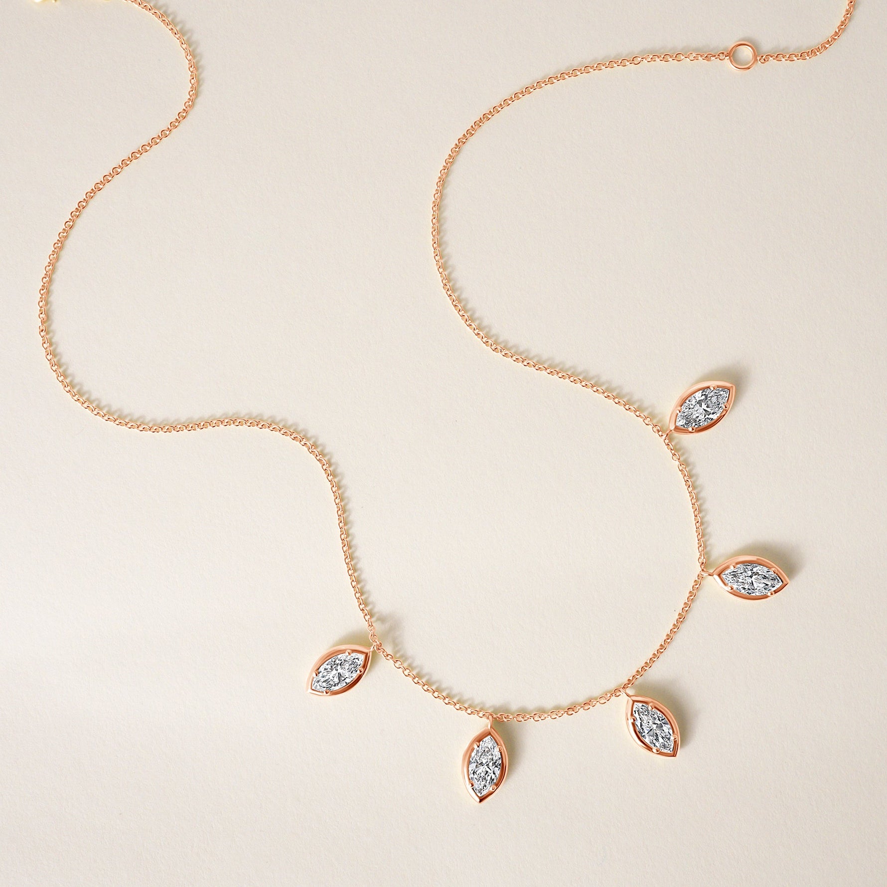 Vertical Marquise Stella Bezel Necklace Necklace ABN-186-MQ-V-LGD-3  - Abtin & Co.