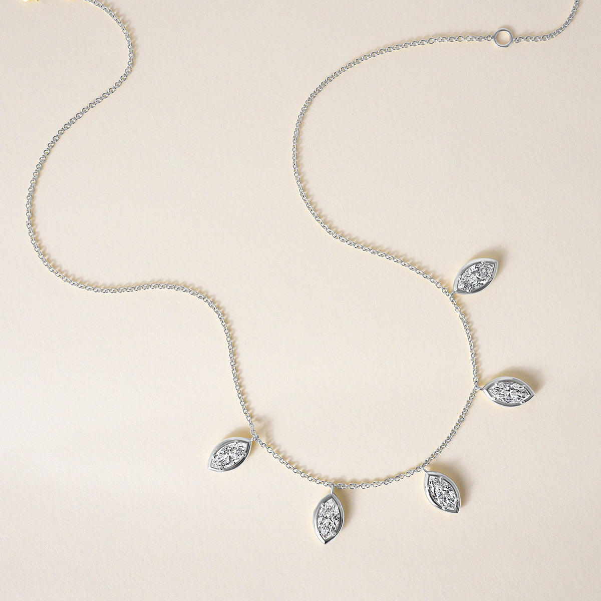 Vertical Marquise Stella Bezel Necklace Necklace ABN-186-MQ-V-LGD-2  - Abtin & Co.