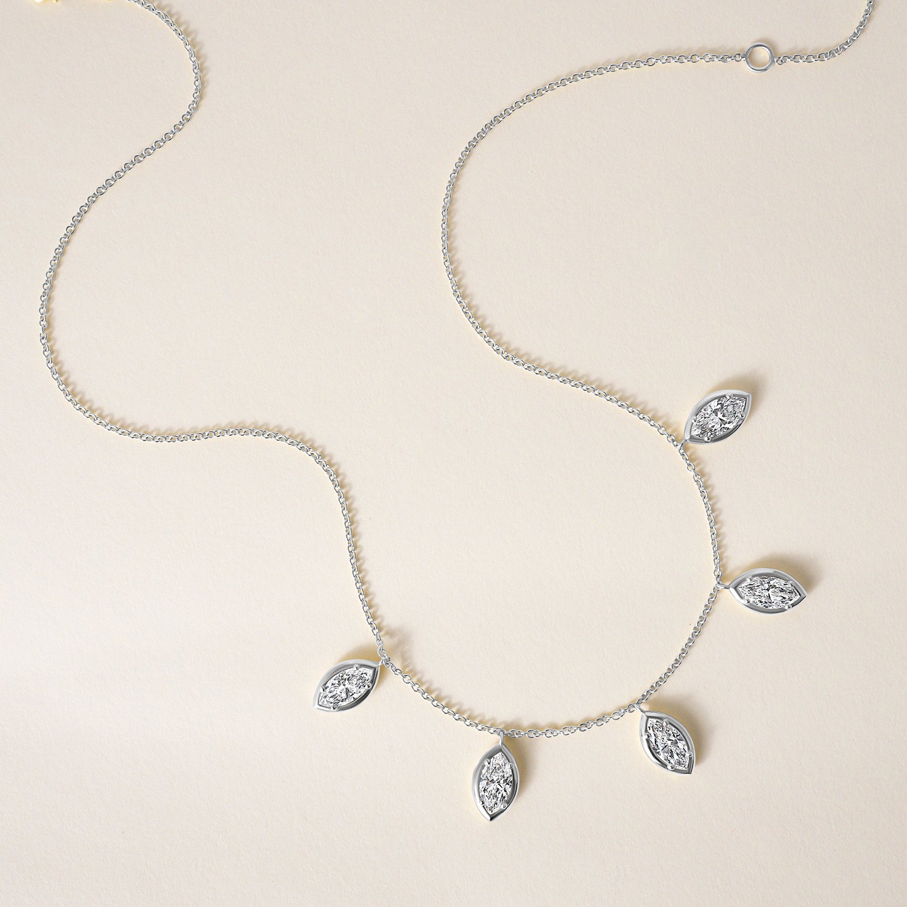 Vertical Marquise Stella Bezel Necklace Necklace ABN-186-MQ-V-LGD-2  - Abtin & Co.