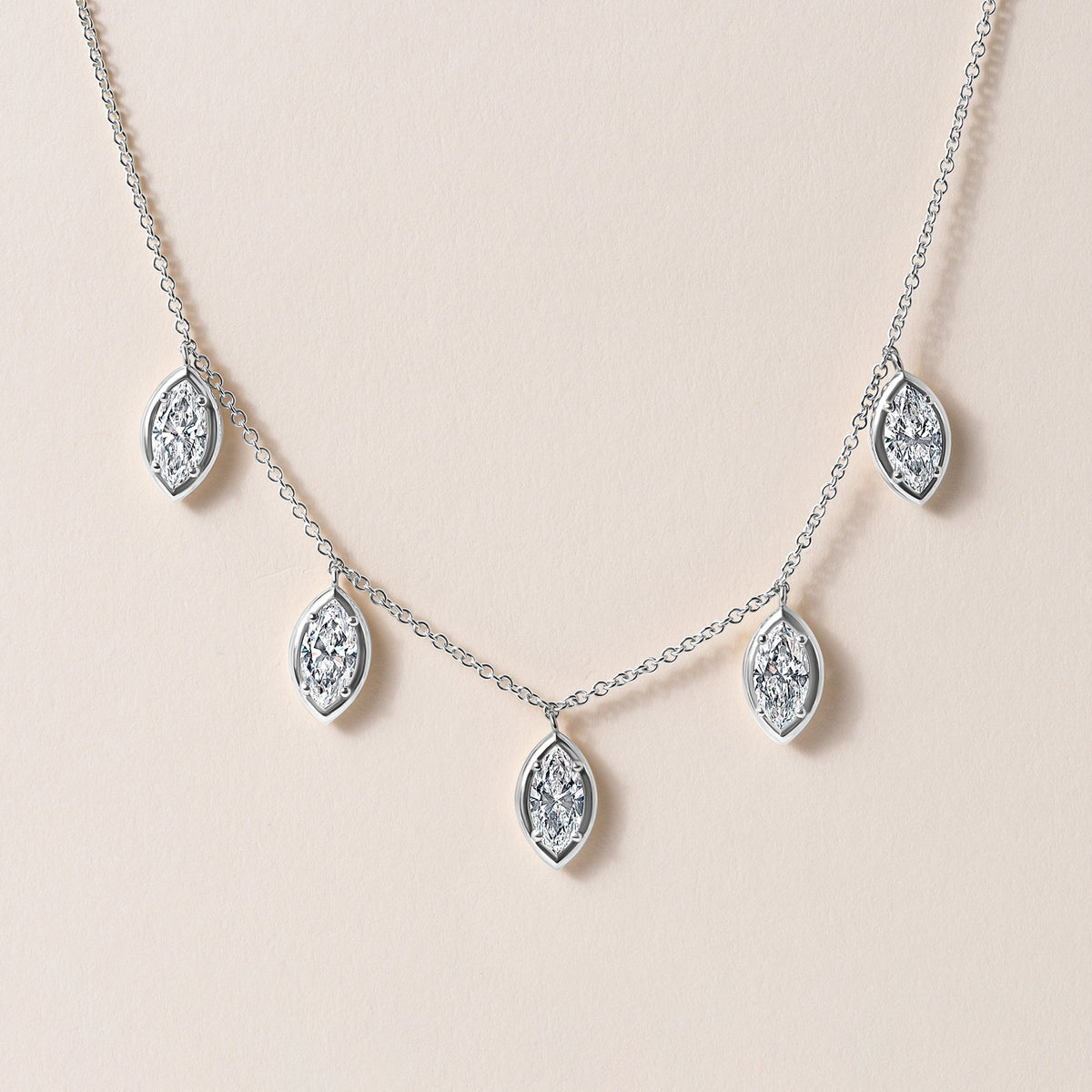 Vertical Marquise Stella Bezel Necklace Necklace ABN-186-MQ-V-LGD-2  - Abtin & Co.