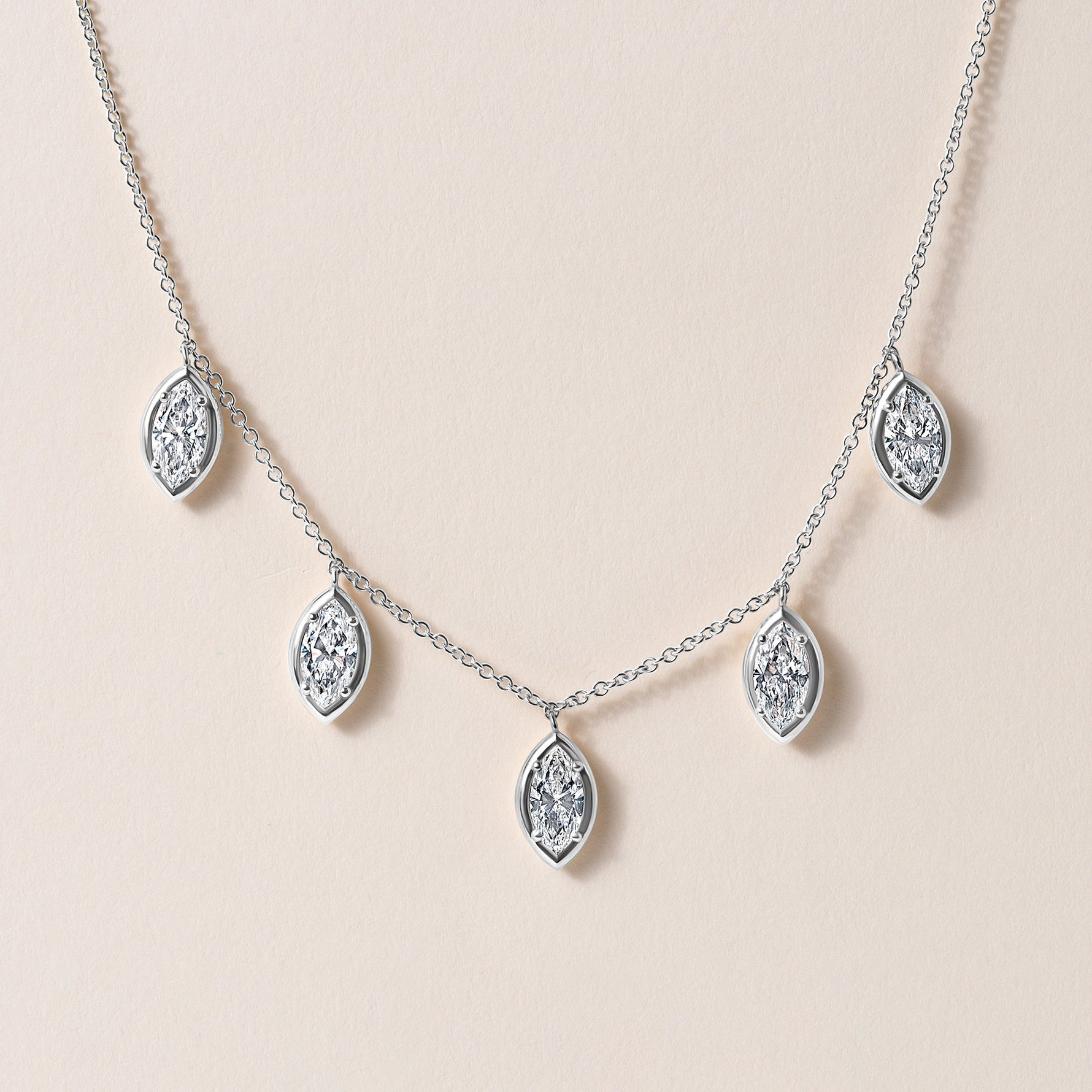 Vertical Marquise Stella Bezel Necklace Necklace ABN-186-MQ-V-LGD-2  - Abtin & Co.