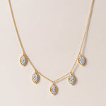 Vertical Marquise Stella Bezel Necklace Necklace ABN-186-MQ-V-LGD-1  - Abtin & Co.
