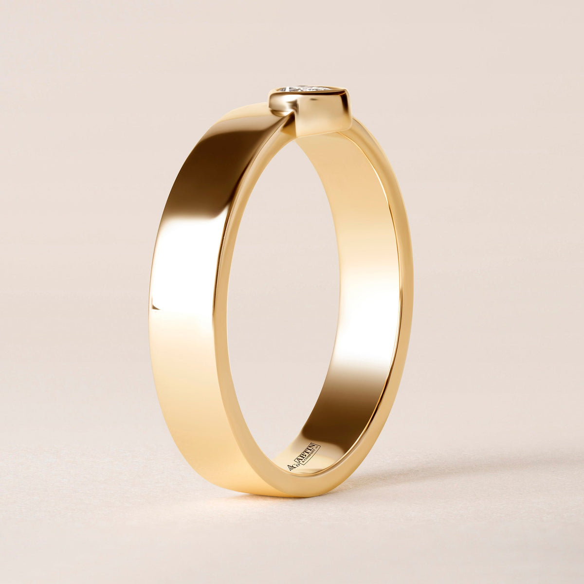 Vertical Pear Centerline Edge Ring Ring ABB-713.1V1-PR2-D-1  - Abtin & Co.
