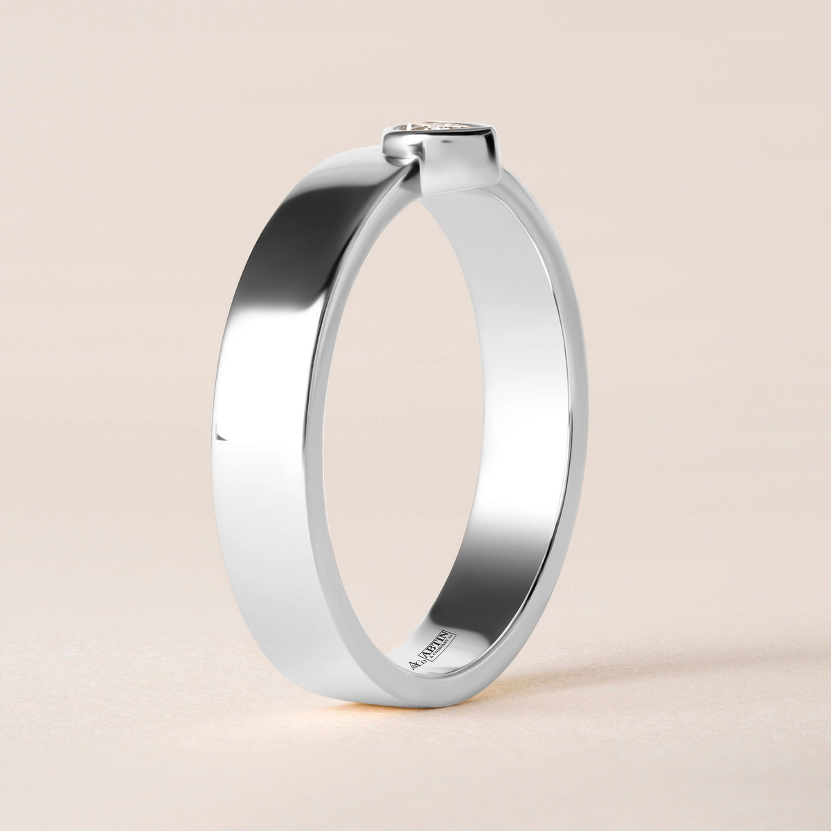 Vertical Pear Centerline Edge Ring Ring ABB-713.1V1-PR2-D-1  - Abtin & Co.