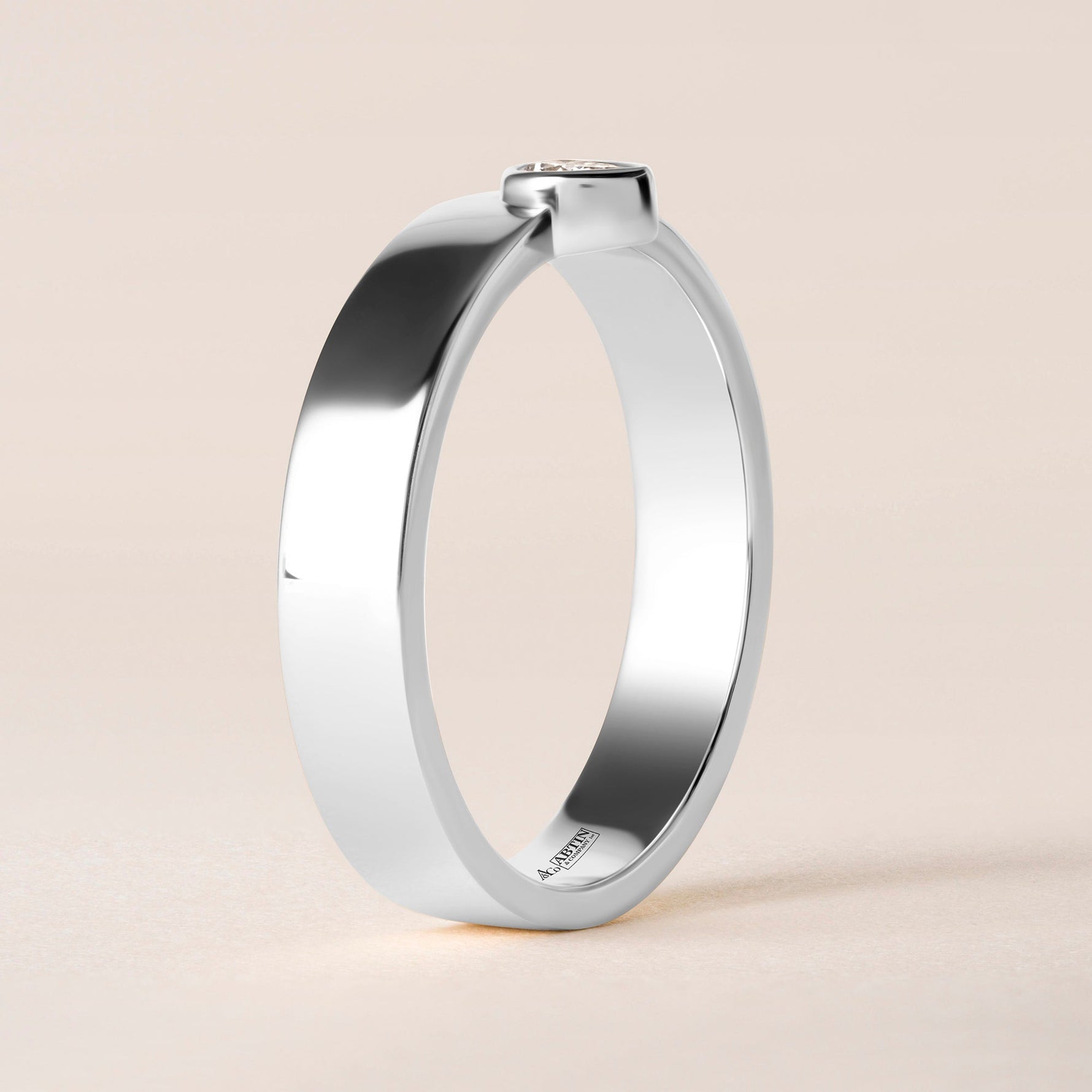 Vertical Pear Centerline Edge Ring Ring ABB-713.1V1-PR2-D-1  - Abtin & Co.