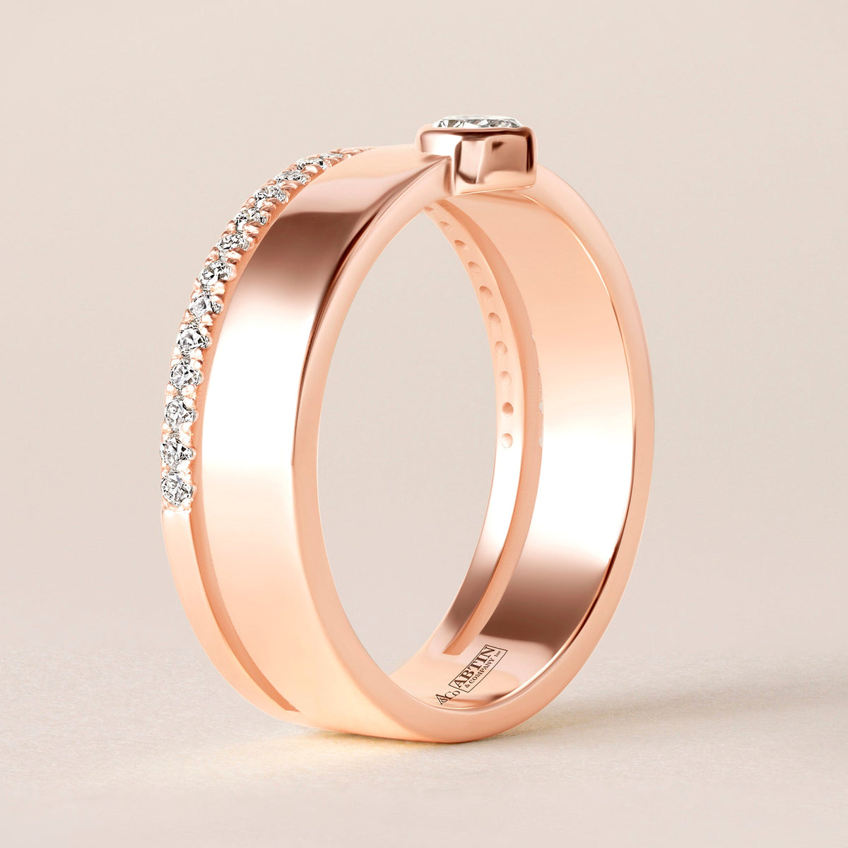Vertical Pear Élevé Band Ring ABB-713.1-V2-PR2-D-5  - Abtin & Co.