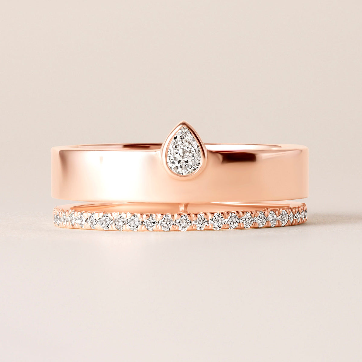 Vertical Pear Élevé Band Ring ABB-713.1-V2-PR2-D-5  - Abtin & Co.