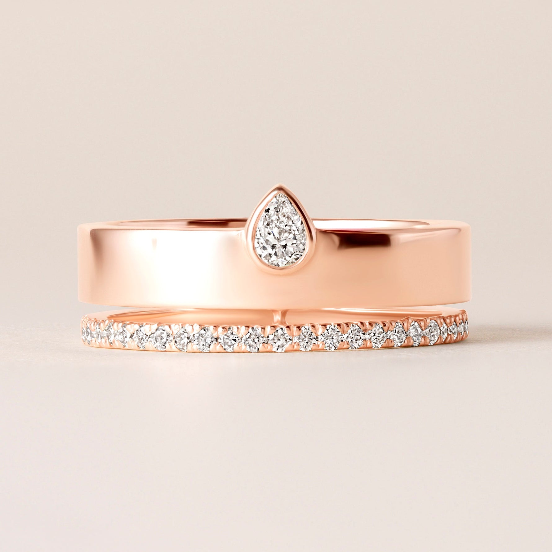 Vertical Pear Élevé Band Ring ABB-713.1-V2-PR2-D-5  - Abtin & Co.