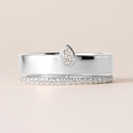 Vertical Pear Élevé Band Ring ABB-713.1-V2-PR2-D-3  - Abtin & Co.