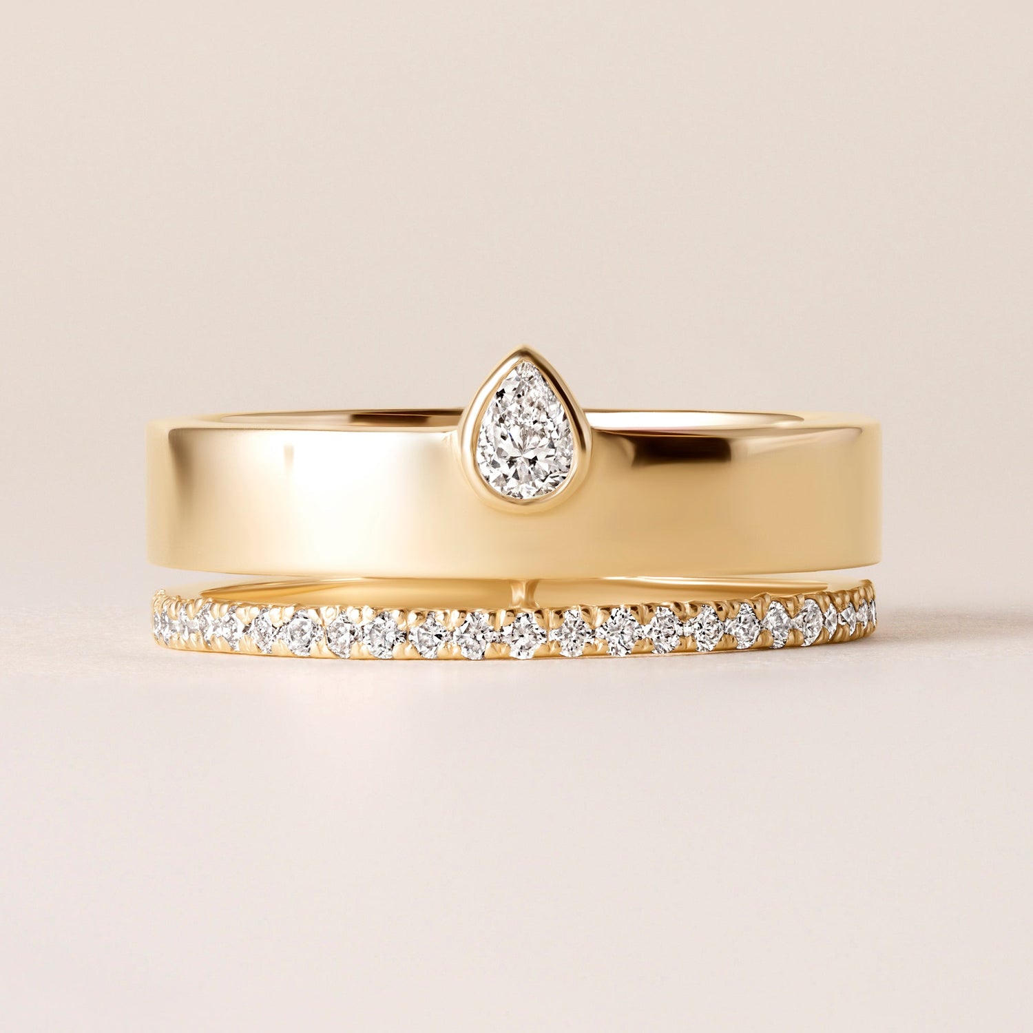 Vertical Pear Élevé Band Ring ABB-713.1-V2-PR2-D-1  - Abtin & Co.