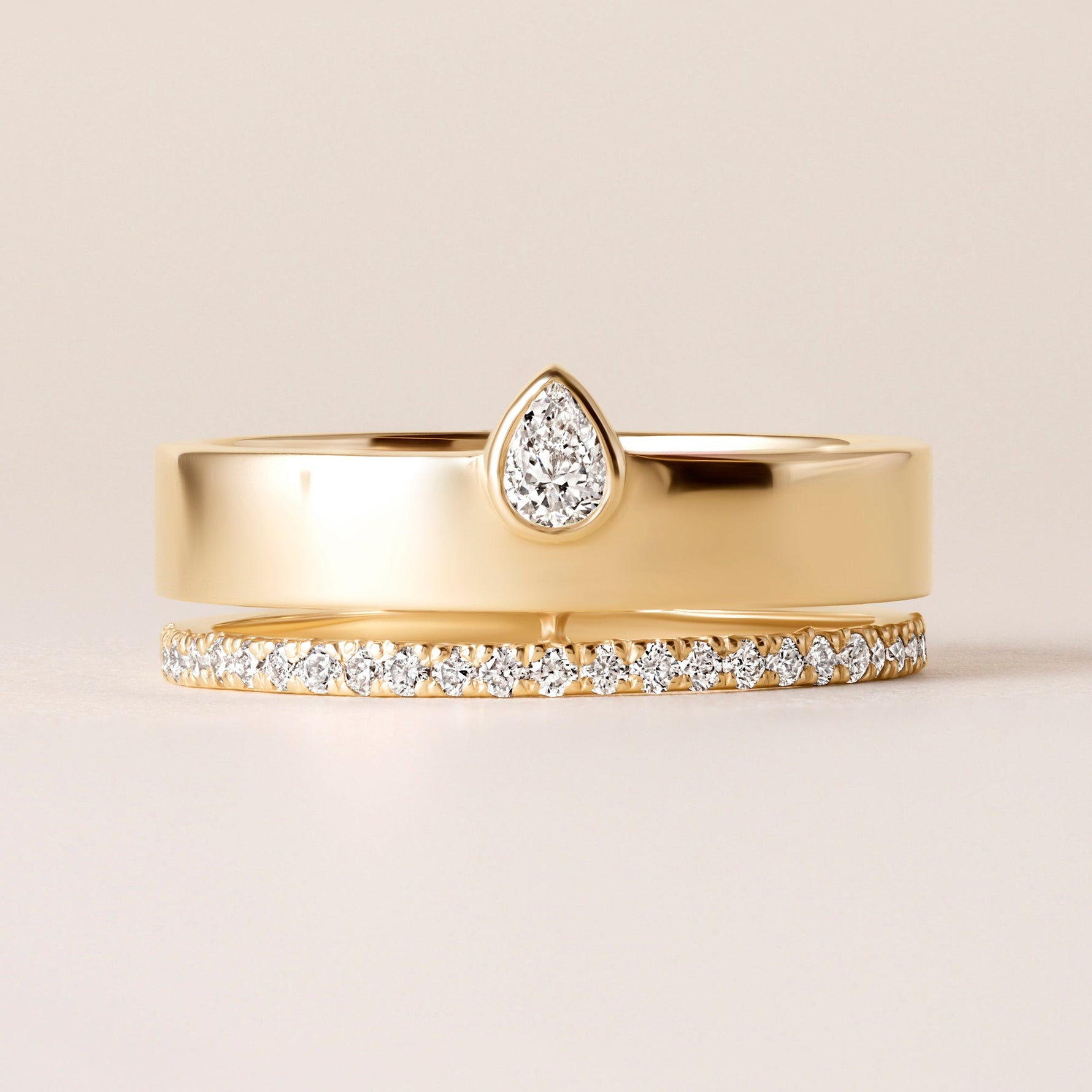 Vertical Pear Élevé Band Ring ABB-713.1-V2-PR2-D-1  - Abtin & Co.