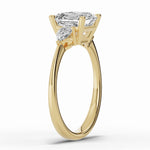 Vionne Asscher Three-Stone Engagement Ring Ring ABER-107-AS-LGD-1  - Abtin & Co.
