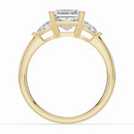 Vionne Asscher Three-Stone Engagement Ring Ring ABER-107-AS-LGD-1  - Abtin & Co.