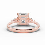 Vionne Asscher Three-Stone Engagement Ring Ring ABER-107-AS-LGD-11  - Abtin & Co.