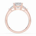 Vionne Asscher Three-Stone Engagement Ring Ring ABER-107-AS-LGD-11  - Abtin & Co.