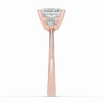 Vionne Asscher Three-Stone Engagement Ring Ring ABER-107-AS-LGD-11  - Abtin & Co.
