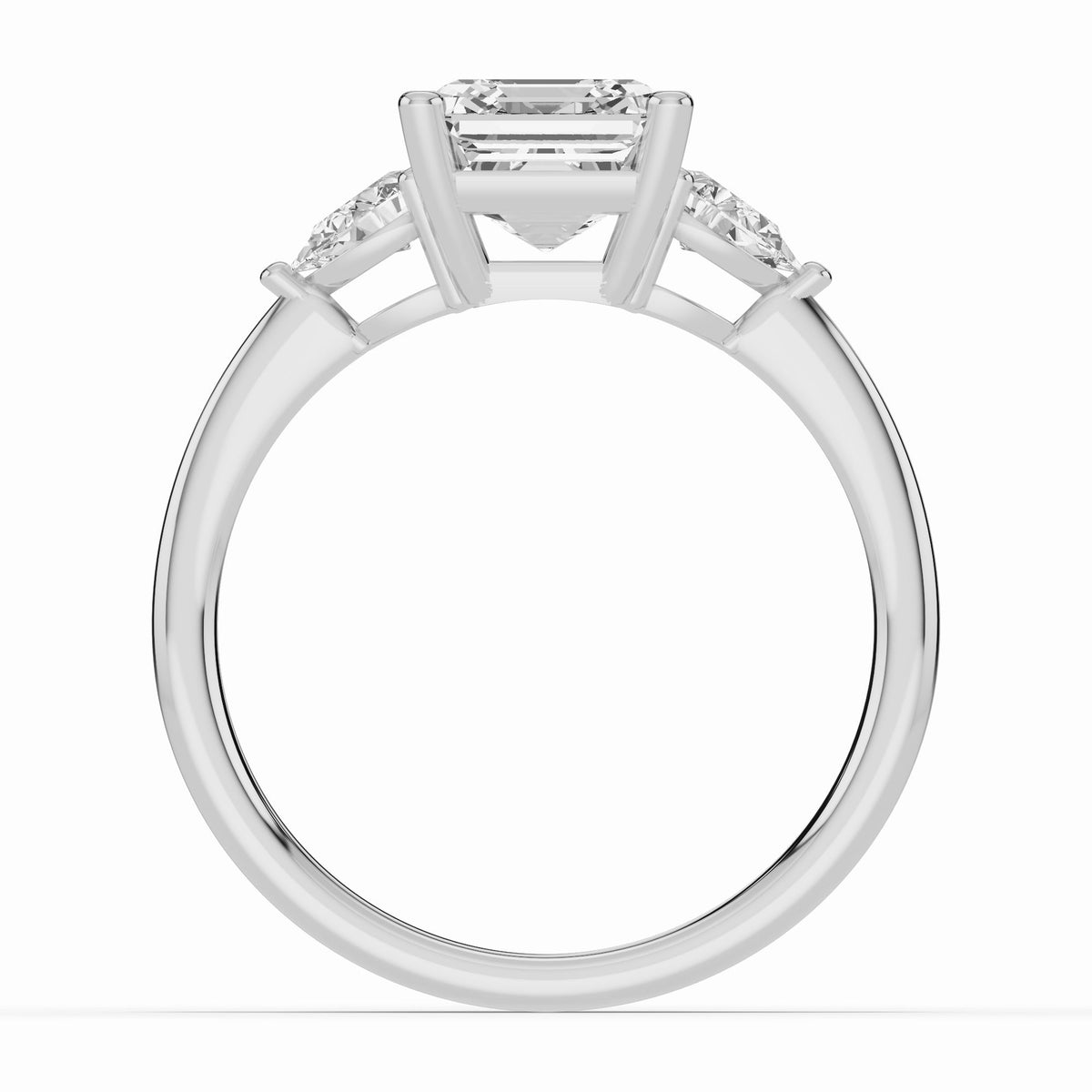 Vionne Asscher Three-Stone Engagement Ring Ring ABER-107-AS-LGD-6  - Abtin & Co.