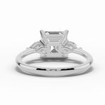 Vionne Asscher Three-Stone Engagement Ring Ring ABER-107-AS-LGD-6  - Abtin & Co.