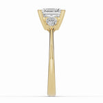 Vionne Asscher Three-Stone Engagement Ring Ring ABER-107-AS-LGD-1  - Abtin & Co.