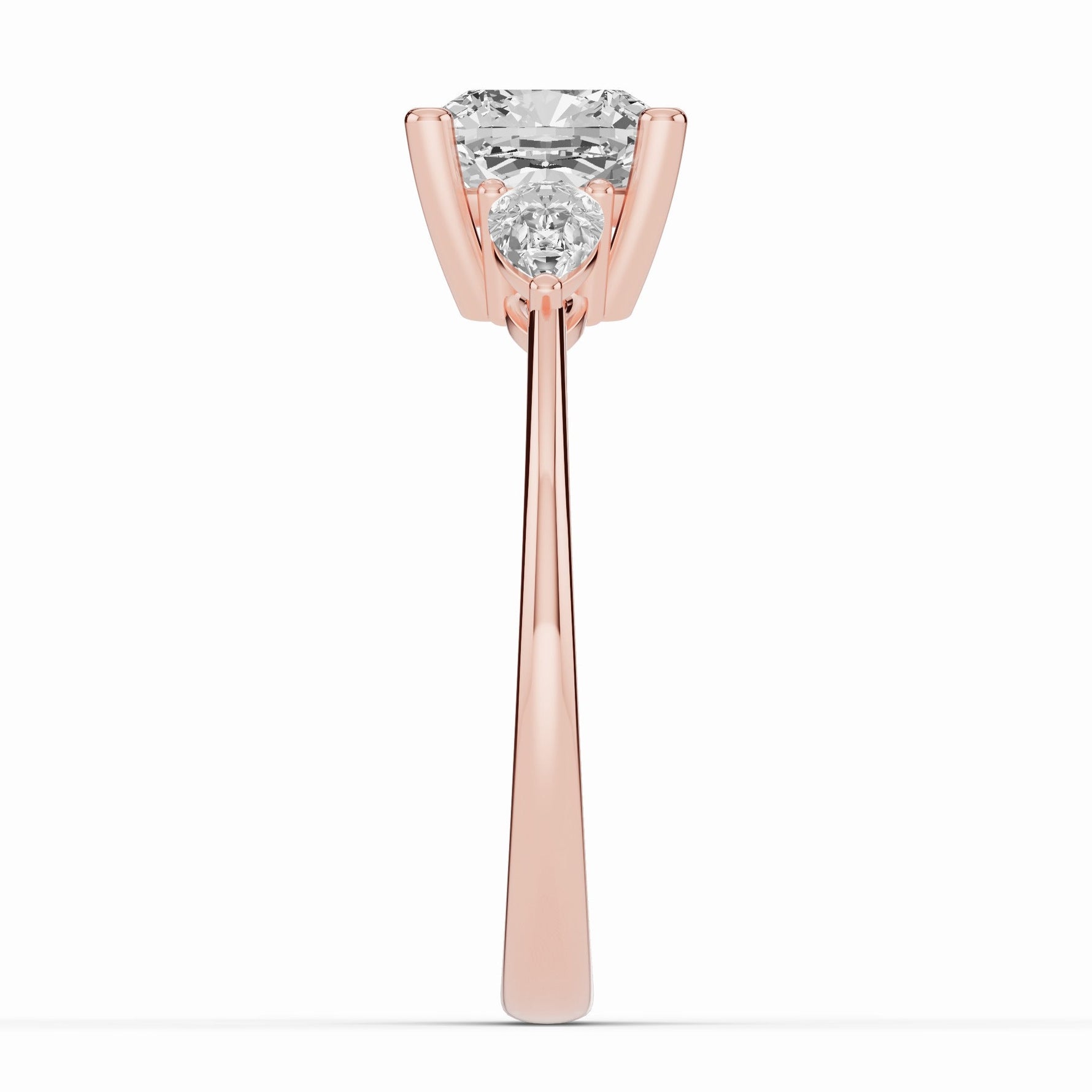Vionne Cushion Three-Stone Engagement Ring Ring ABER-107-CU-LGD-11  - Abtin & Co.