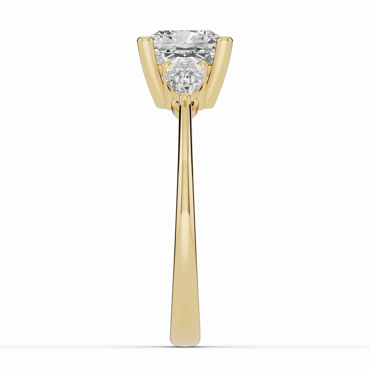 Vionne Cushion Three-Stone Engagement Ring Ring ABER-107-CU-LGD-1  - Abtin & Co.