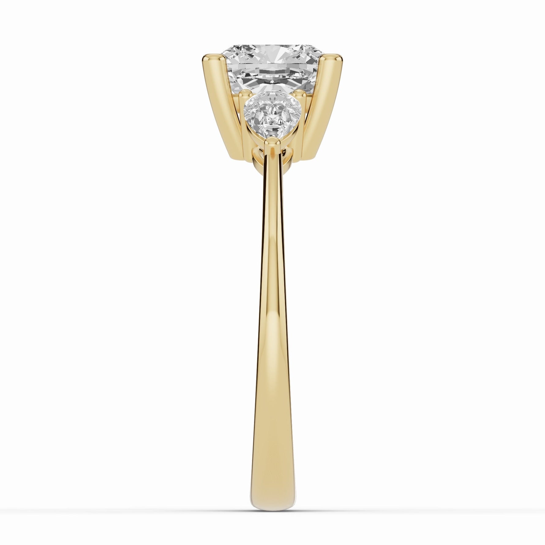 Vionne Cushion Three-Stone Engagement Ring Ring ABER-107-CU-LGD-1  - Abtin & Co.