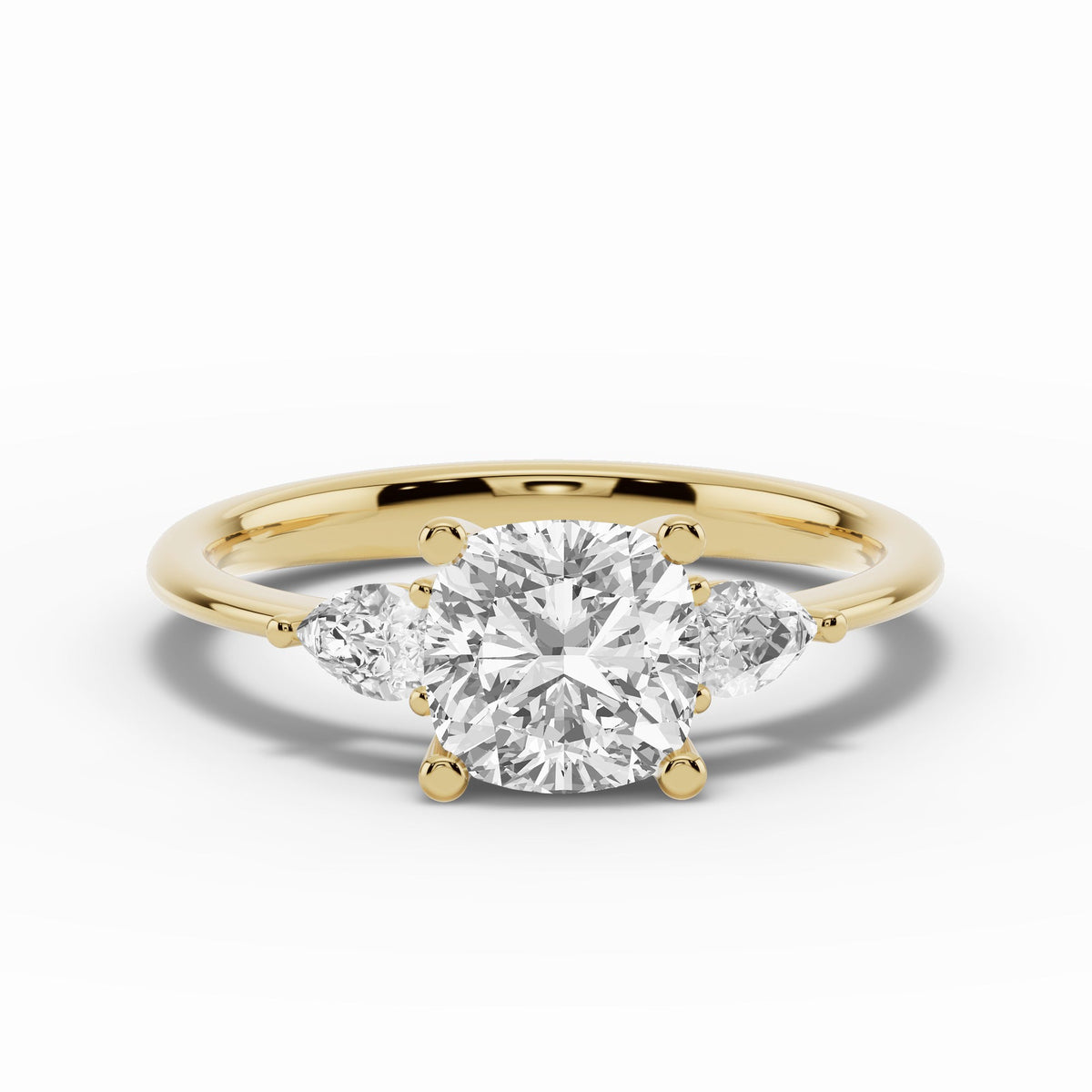 Vionne Cushion Three-Stone Engagement Ring Ring ABER-107-CU-LGD-1  - Abtin & Co.
