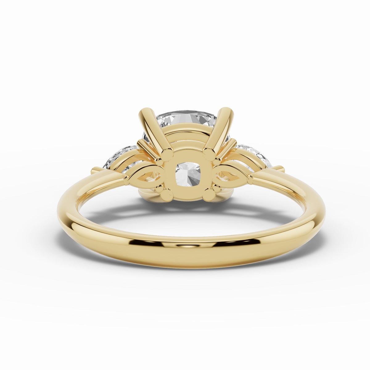 Vionne Cushion Three-Stone Engagement Ring Ring ABER-107-CU-LGD-1  - Abtin & Co.