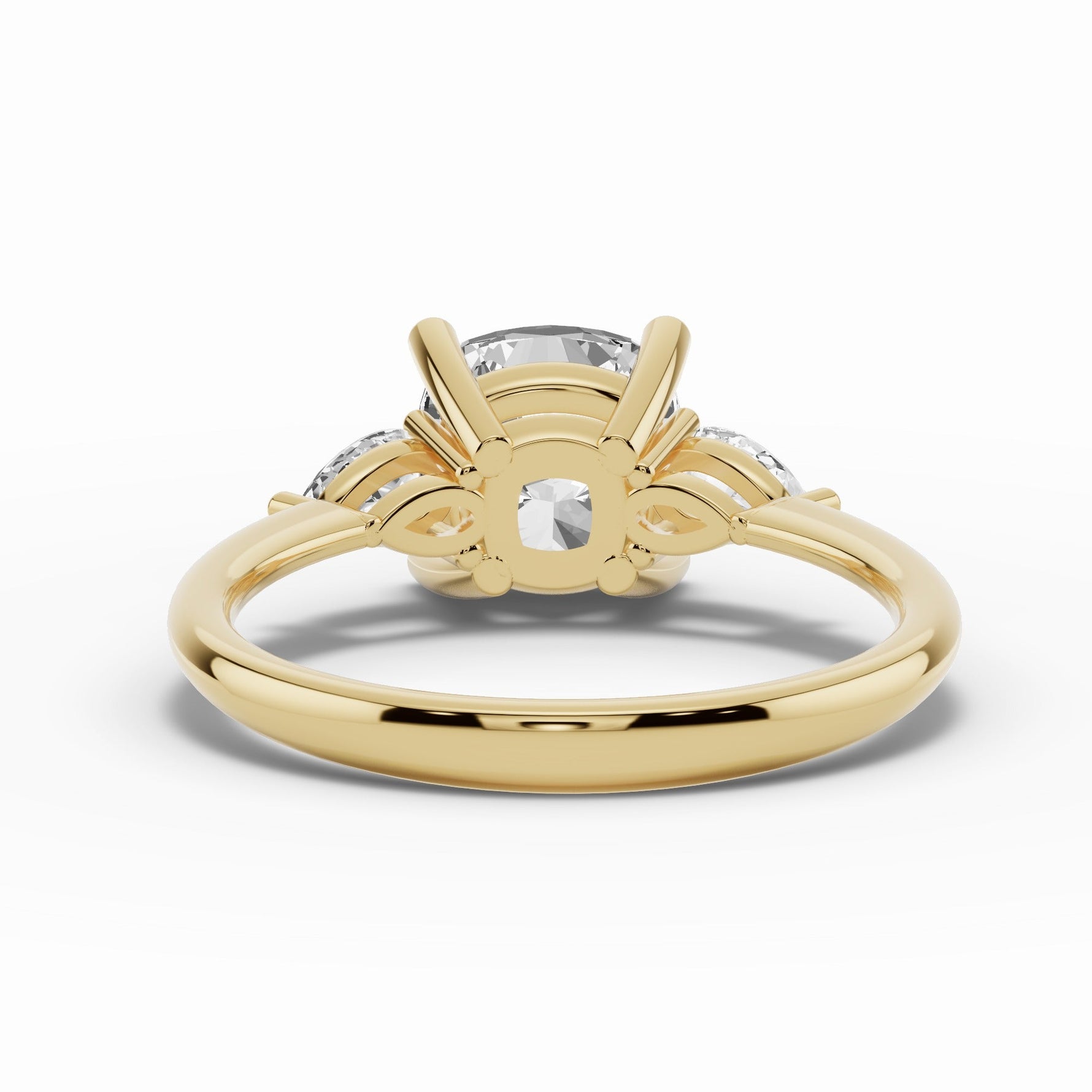 Vionne Cushion Three-Stone Engagement Ring Ring ABER-107-CU-LGD-1  - Abtin & Co.