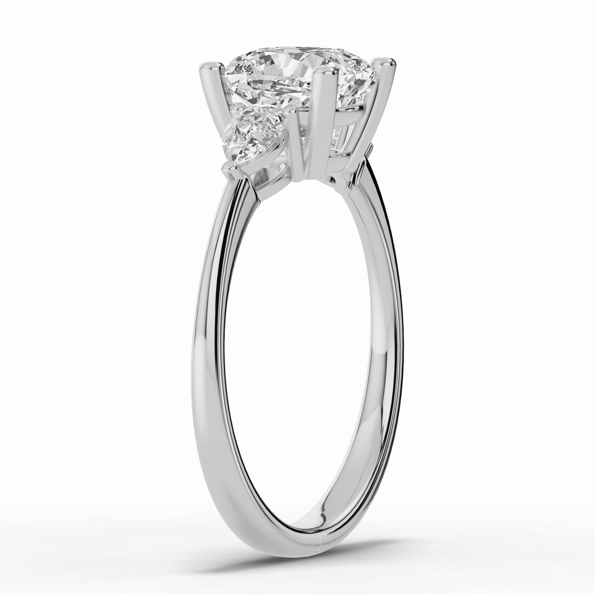 Vionne Cushion Three-Stone Engagement Ring Ring ABER-107-CU-LGD-6  - Abtin & Co.