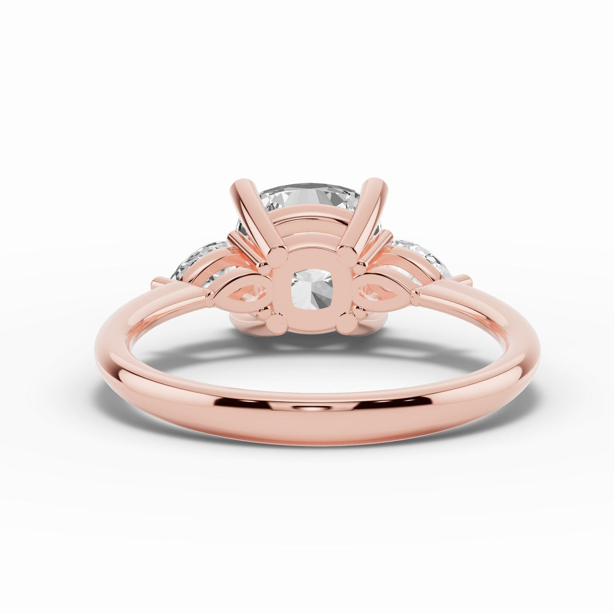 Vionne Cushion Three-Stone Engagement Ring Ring ABER-107-CU-LGD-11  - Abtin & Co.