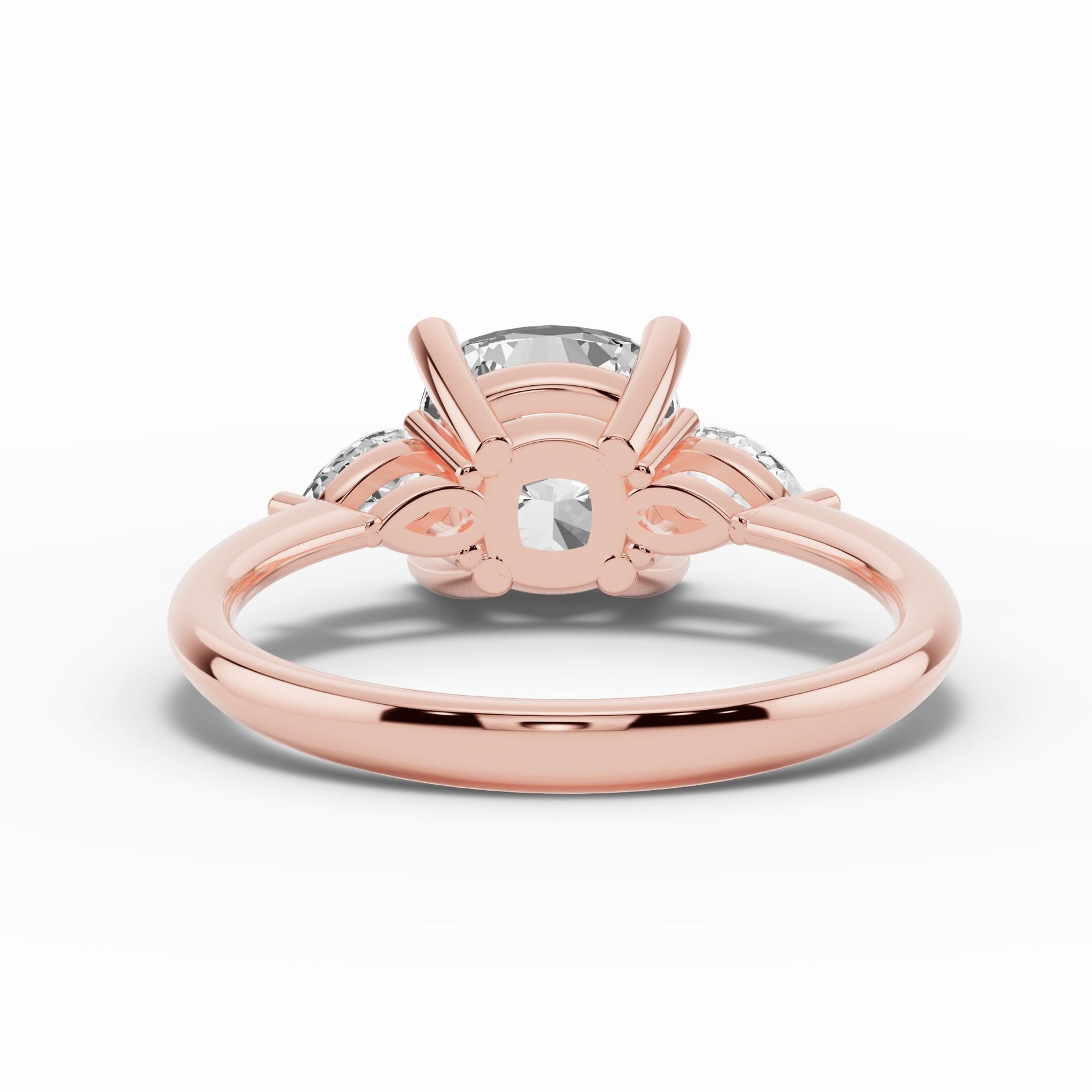 Vionne Cushion Three-Stone Engagement Ring Ring ABER-107-CU-LGD-11  - Abtin & Co.