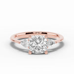Vionne Cushion Three-Stone Engagement Ring Ring ABER-107-CU-LGD-11  - Abtin & Co.