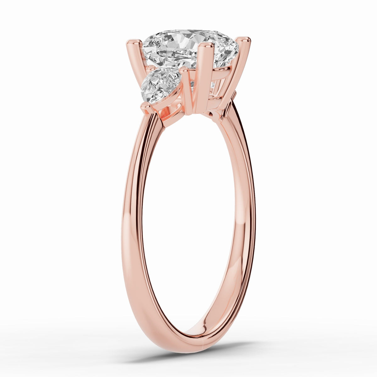 Vionne Cushion Three-Stone Engagement Ring Ring ABER-107-CU-LGD-11  - Abtin & Co.
