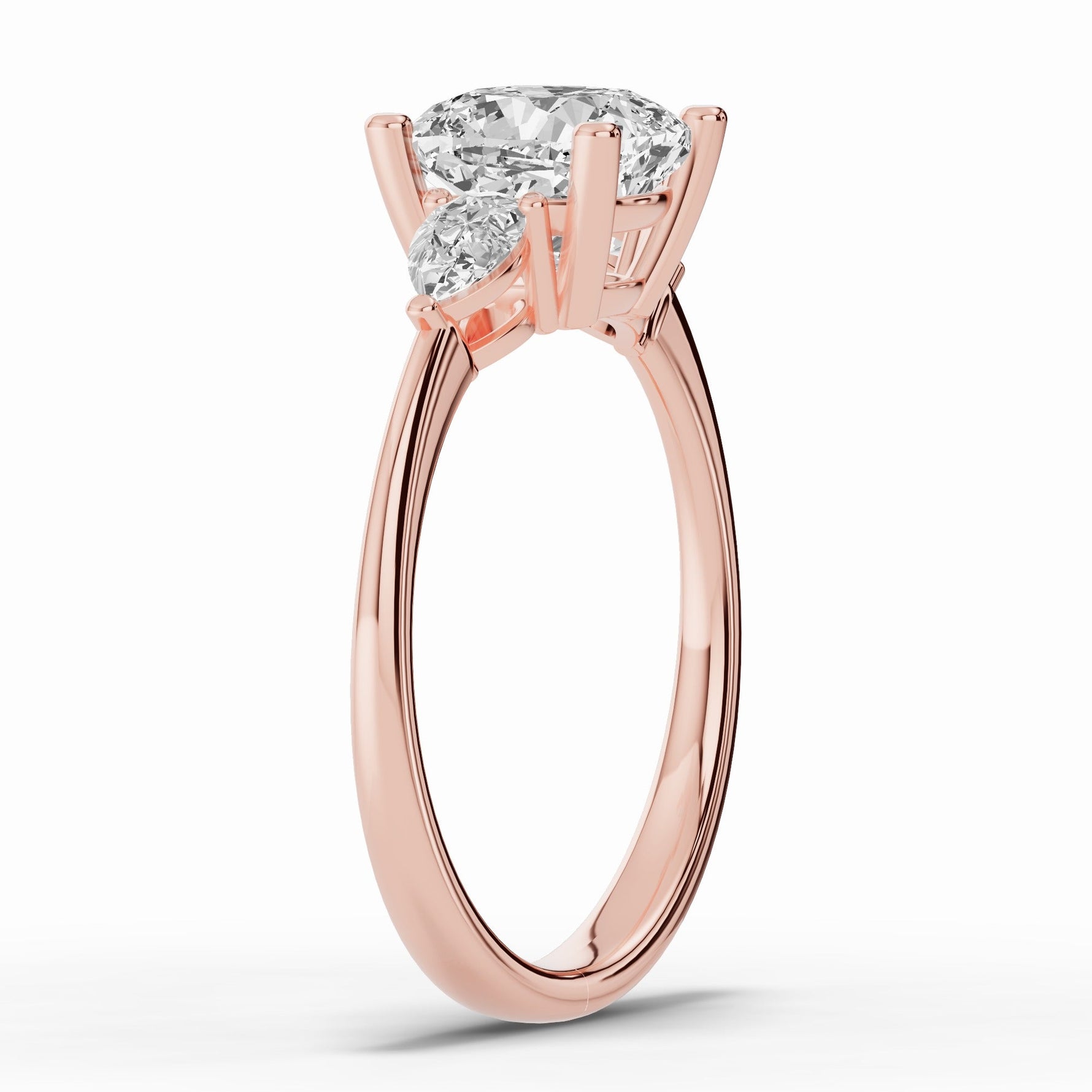 Vionne Cushion Three-Stone Engagement Ring Ring ABER-107-CU-LGD-11  - Abtin & Co.