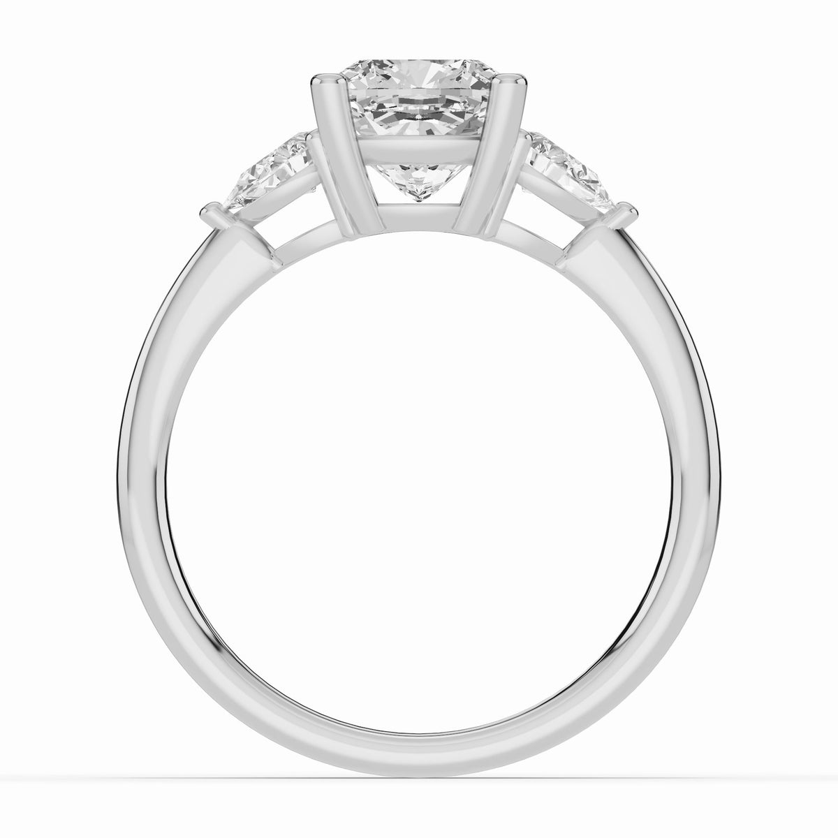 Vionne Cushion Three-Stone Engagement Ring Ring ABER-107-CU-LGD-6  - Abtin & Co.