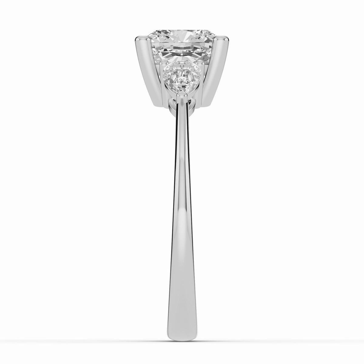 Vionne Cushion Three-Stone Engagement Ring Ring ABER-107-CU-LGD-6  - Abtin & Co.