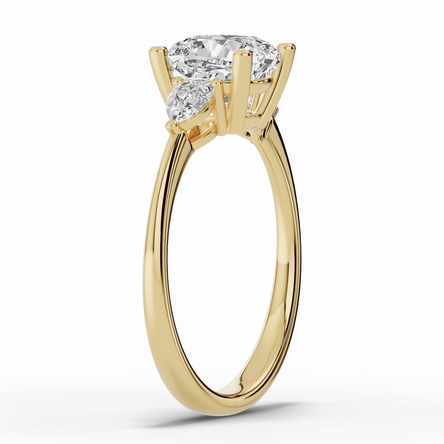 Vionne Cushion Three-Stone Engagement Ring Ring ABER-107-CU-LGD-1  - Abtin & Co.