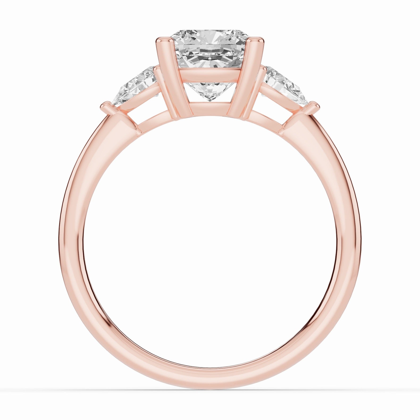 Vionne Cushion Three-Stone Engagement Ring Ring ABER-107-CU-LGD-11  - Abtin & Co.