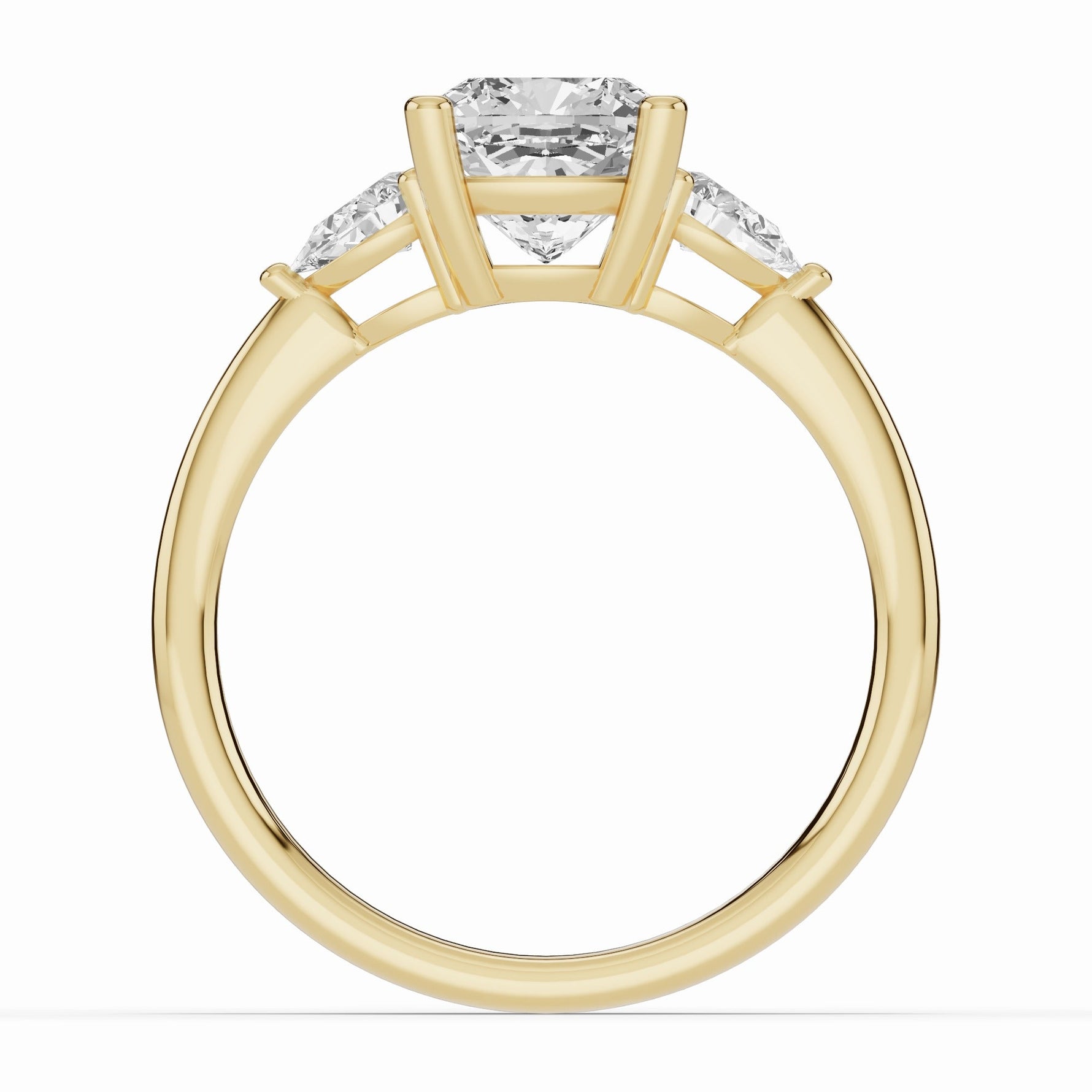 Vionne Cushion Three-Stone Engagement Ring Ring ABER-107-CU-LGD-1  - Abtin & Co.