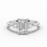 Vionne Emerald Cut Three-Stone Engagement Ring Ring ABER-107-EM-LGD-6  - Abtin & Co.