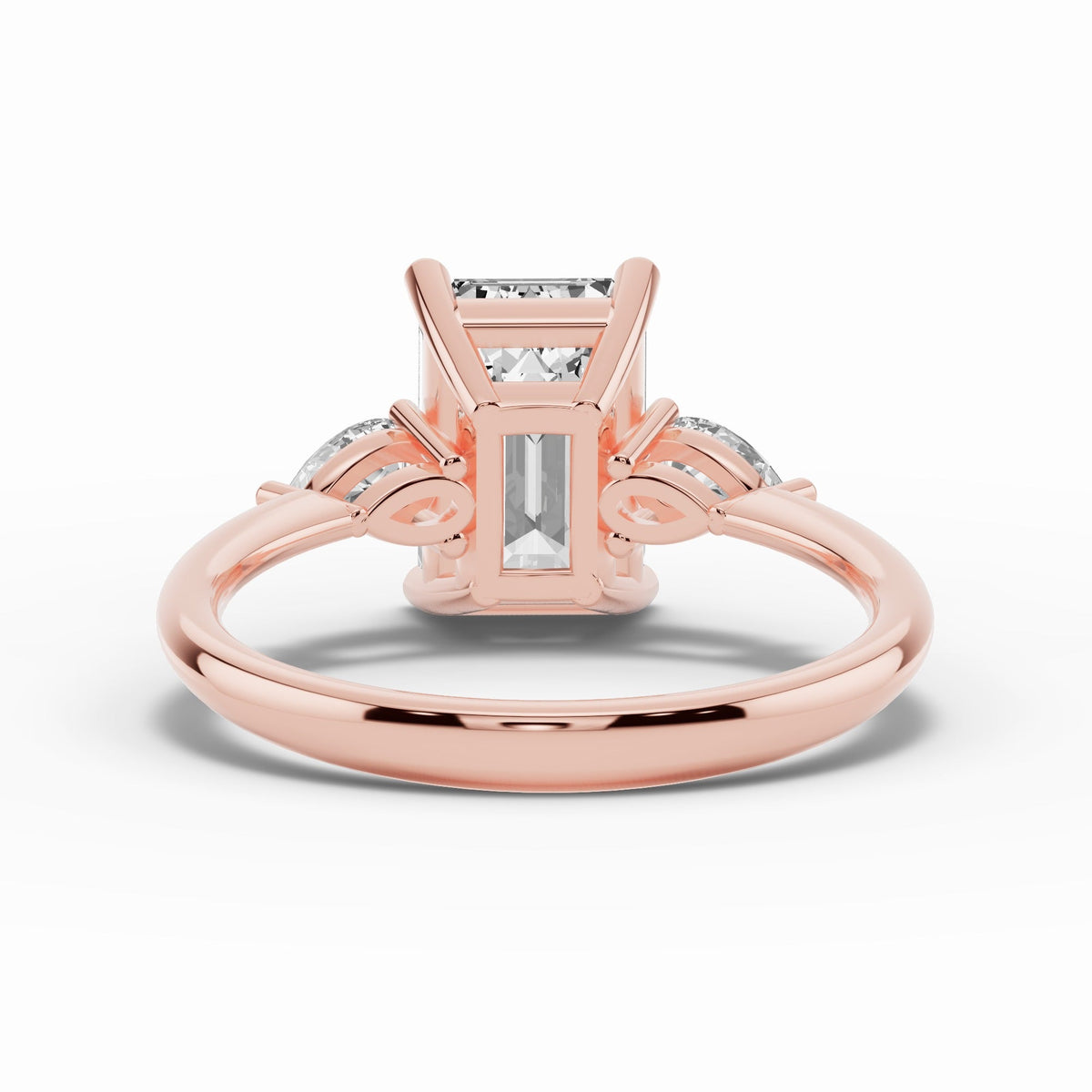 Vionne Emerald Cut Three-Stone Engagement Ring Ring ABER-107-EM-LGD-11  - Abtin & Co.