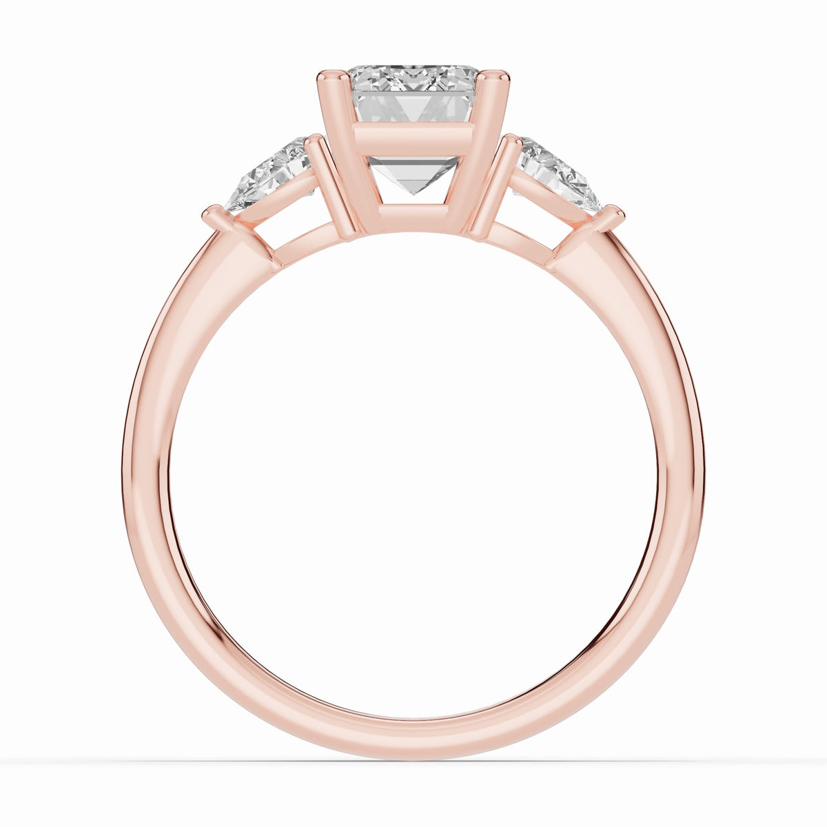 Vionne Emerald Cut Three-Stone Engagement Ring Ring ABER-107-EM-LGD-11  - Abtin & Co.