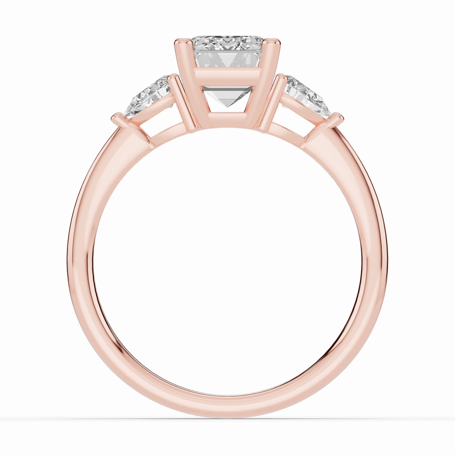 Vionne Emerald Cut Three-Stone Engagement Ring Ring ABER-107-EM-LGD-11  - Abtin & Co.