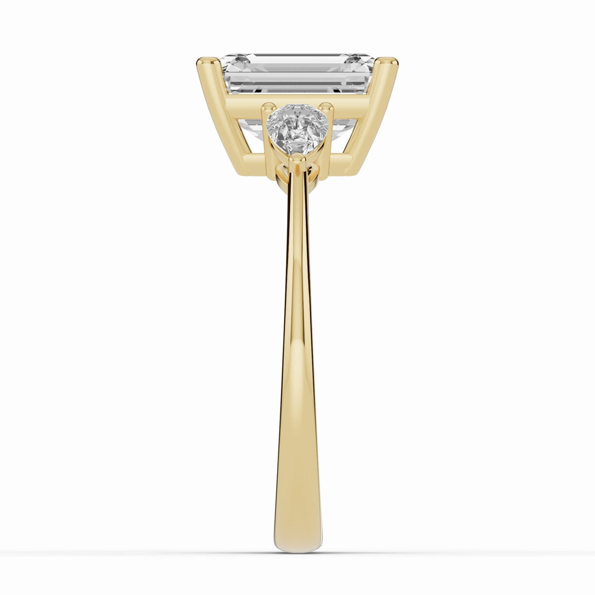 Vionne Emerald Cut Three-Stone Engagement Ring Ring ABER-107-EM-LGD-1  - Abtin & Co.