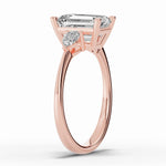 Vionne Emerald Cut Three-Stone Engagement Ring Ring ABER-107-EM-LGD-11  - Abtin & Co.