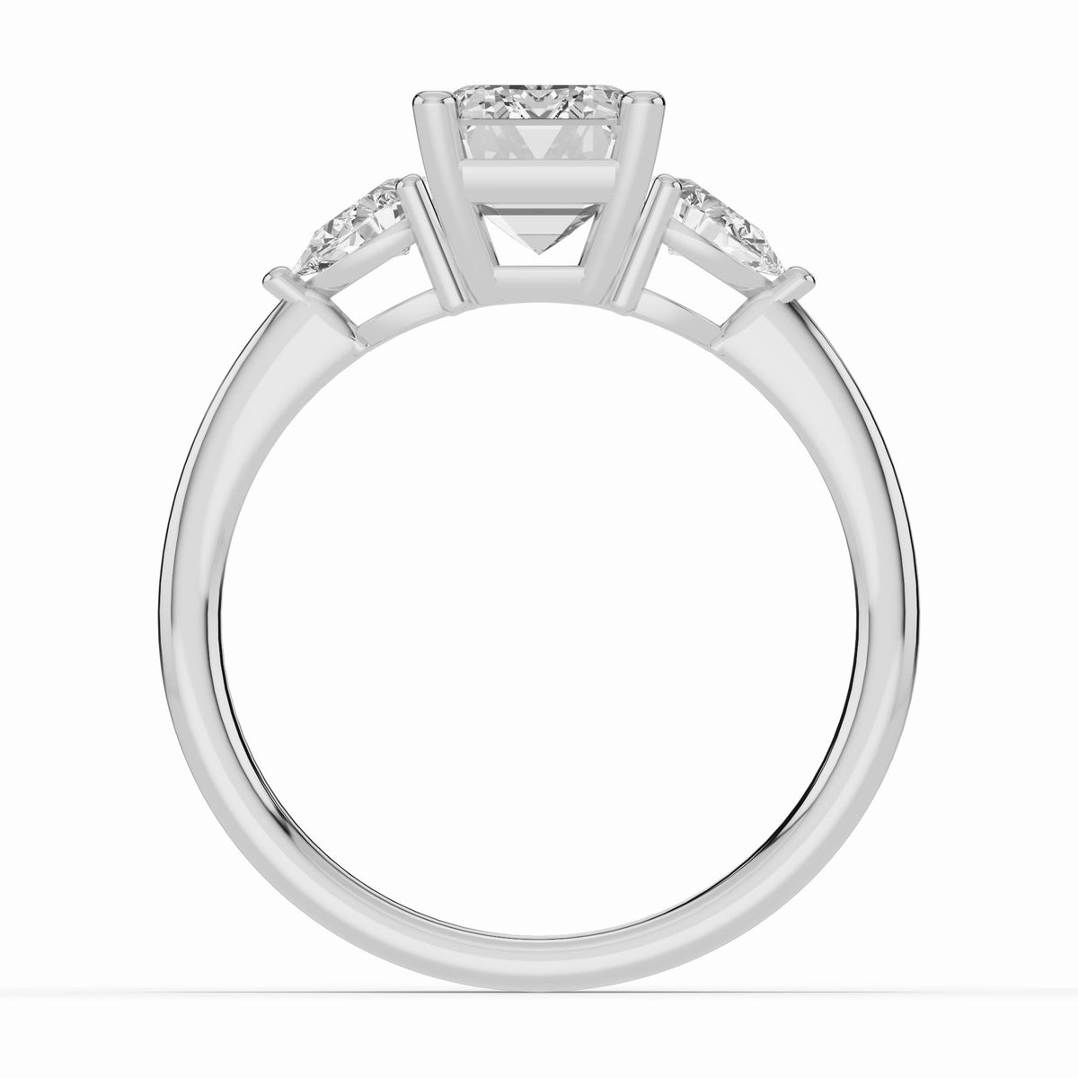 Vionne Emerald Cut Three-Stone Engagement Ring Ring ABER-107-EM-LGD-6  - Abtin & Co.