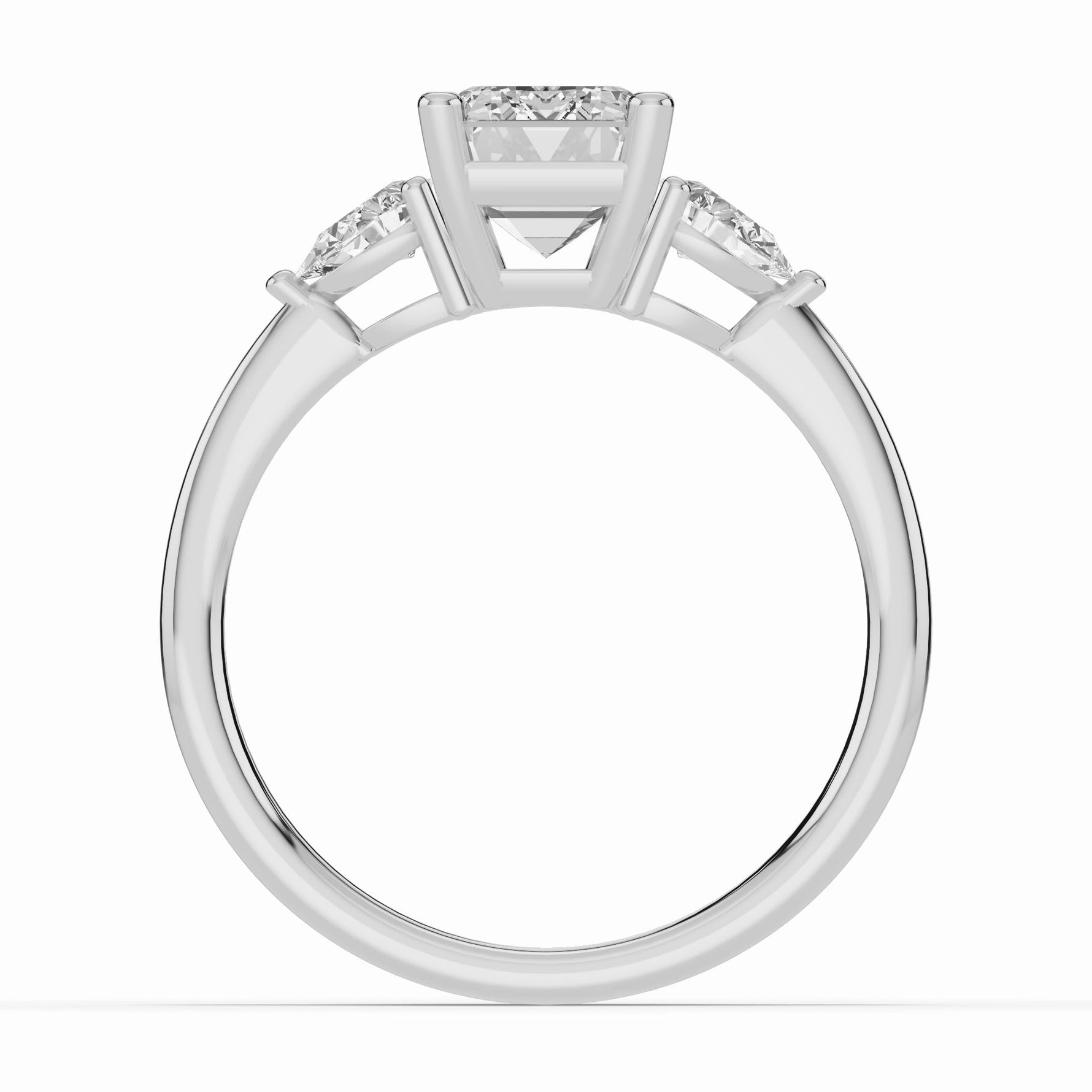 Vionne Emerald Cut Three-Stone Engagement Ring Ring ABER-107-EM-LGD-6  - Abtin & Co.