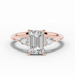 Vionne Emerald Cut Three-Stone Engagement Ring Ring ABER-107-EM-LGD-11  - Abtin & Co.